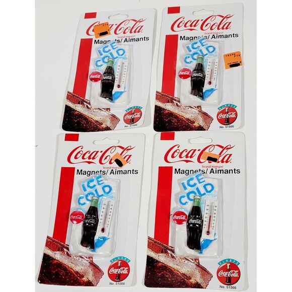 4 Vintage Coca Cola Button Fridge "Ice Code" Themostate Magnet NOS 1995 No.51566 - Picture 7 of 12